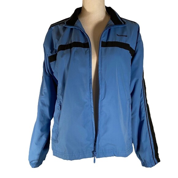 Reebok Women's Athletic Jacket‎ Size Medium Blue Full Zip Track Running Athletic - Picture 1 of 10